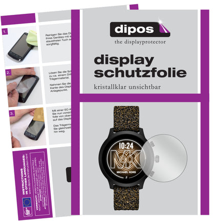 Klare Displayschutzfolie von dipos passend für Michael Kors Access GO, präziser Zuschnitt und blasenfrei montiert