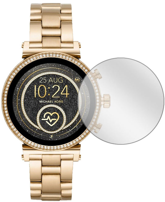 Klare Displayschutzfolie von dipos passend für Michael Kors Sofie 2.0 Smartwatch, präziser Zuschnitt und blasenfrei montiert