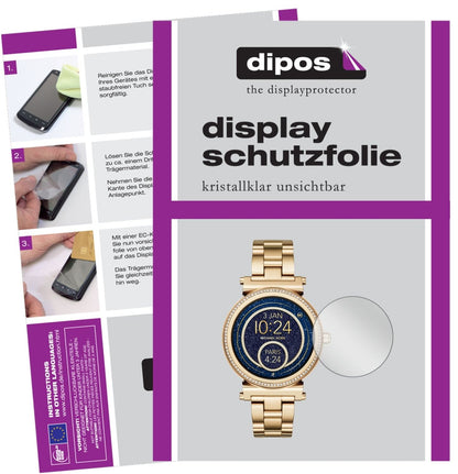 Klare Displayschutzfolie von dipos passend für Michael Kors Sofie, präziser Zuschnitt und blasenfrei montiert