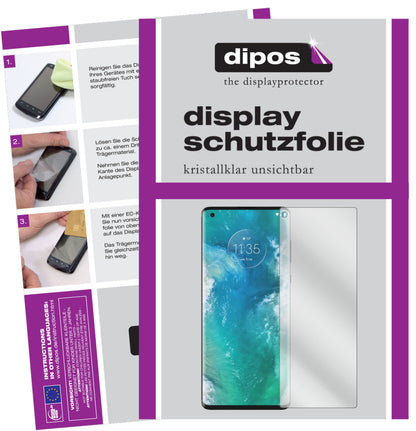 Klare Displayschutzfolie von dipos passend für Motorola Edge, präziser Zuschnitt und blasenfrei montiert