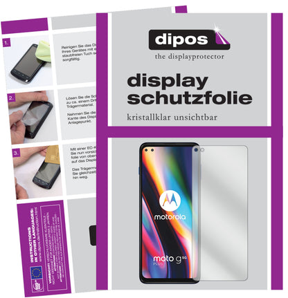 Klare Displayschutzfolie von dipos passend für Motorola Moto G 5G Plus, präziser Zuschnitt und blasenfrei montiert