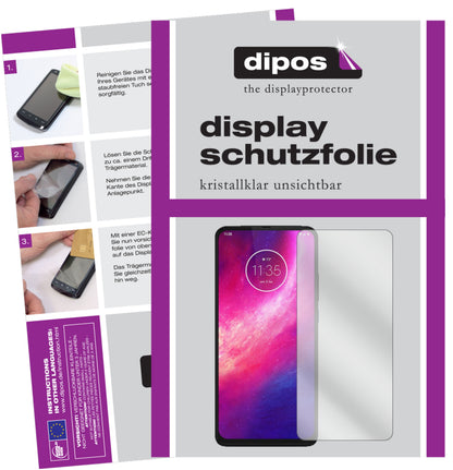 Klare Displayschutzfolie von dipos passend für Motorola Moto One Hyper, präziser Zuschnitt und blasenfrei montiert