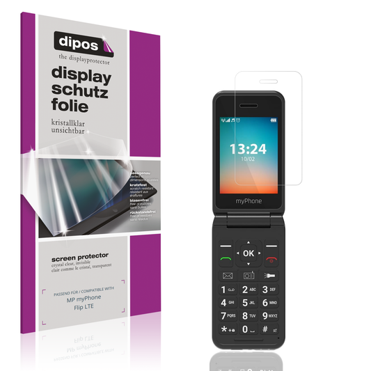 Klare Displayschutzfolie von dipos passend für MP myPhone Flip LTE, präziser Zuschnitt und blasenfrei montiert