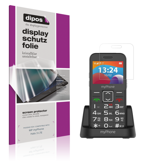 Klare Displayschutzfolie von dipos passend für MP myPhone Halo 3 LTE, präziser Zuschnitt und blasenfrei montiert