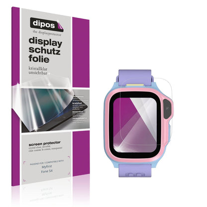 Klare Displayschutzfolie von dipos passend für Myfirst Fone S4, präziser Zuschnitt und blasenfrei montiert