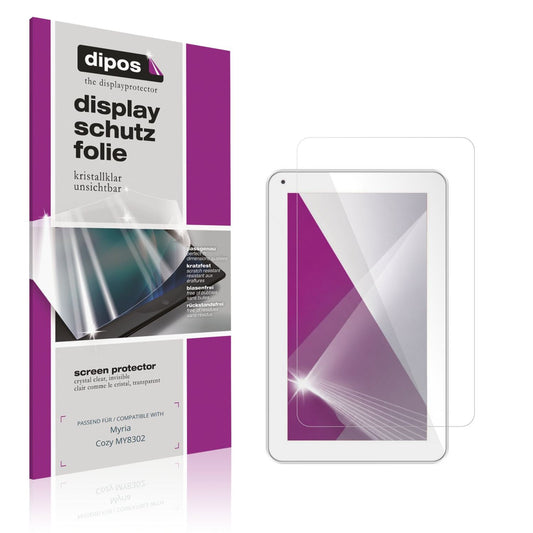 Klare Displayschutzfolie von dipos passend für Myria Cozy MY8302, präziser Zuschnitt und blasenfrei montiert