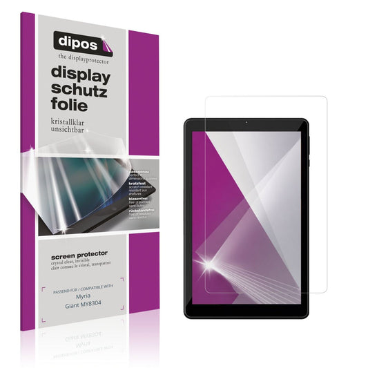 Klare Displayschutzfolie von dipos passend für Myria Giant MY8304, präziser Zuschnitt und blasenfrei montiert