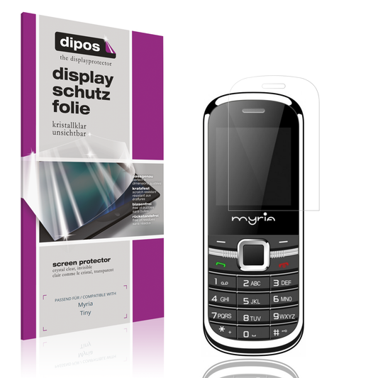 Klare Displayschutzfolie von dipos passend für Myria Tiny, präziser Zuschnitt und blasenfrei montiert