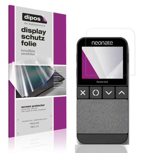 Klare Displayschutzfolie von dipos passend für Neonate N65 2.0, präziser Zuschnitt und blasenfrei montiert