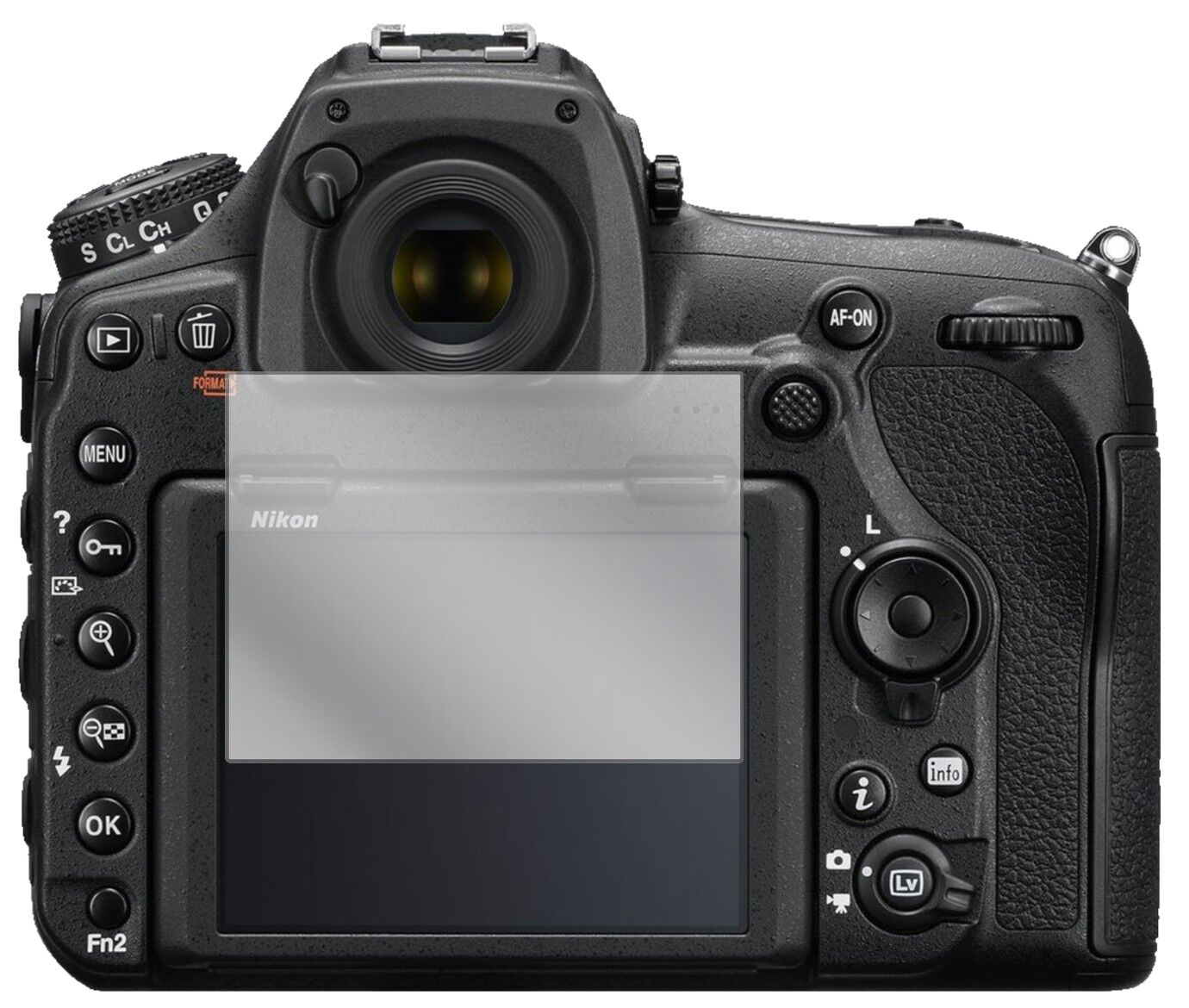 Klare Displayschutzfolie von dipos passend für Nikon D850 SLR, präziser Zuschnitt und blasenfrei montiert