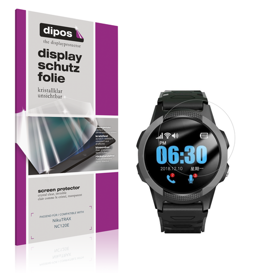Klare Displayschutzfolie von dipos passend für NikuTRAX NC120E, präziser Zuschnitt und blasenfrei montiert
