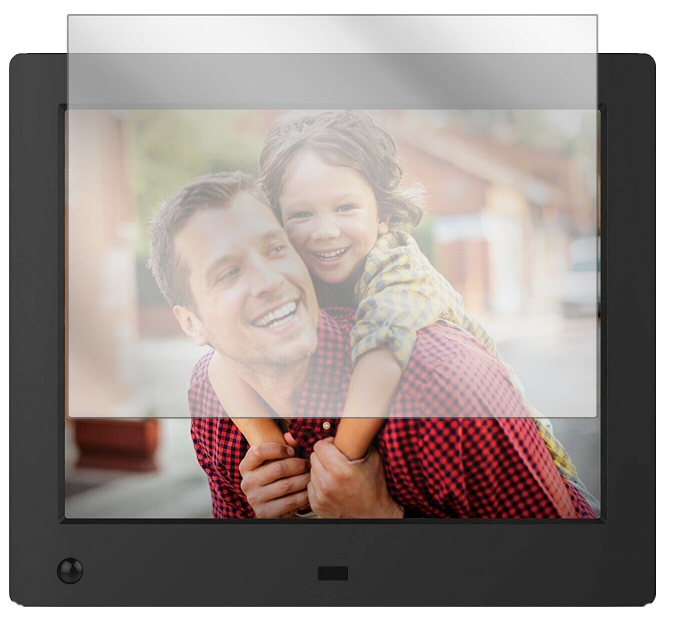 Klare Displayschutzfolie von dipos passend für NIX Advance 8 Zoll Digitaler Bilderrahmen, präziser Zuschnitt und blasenfrei montiert