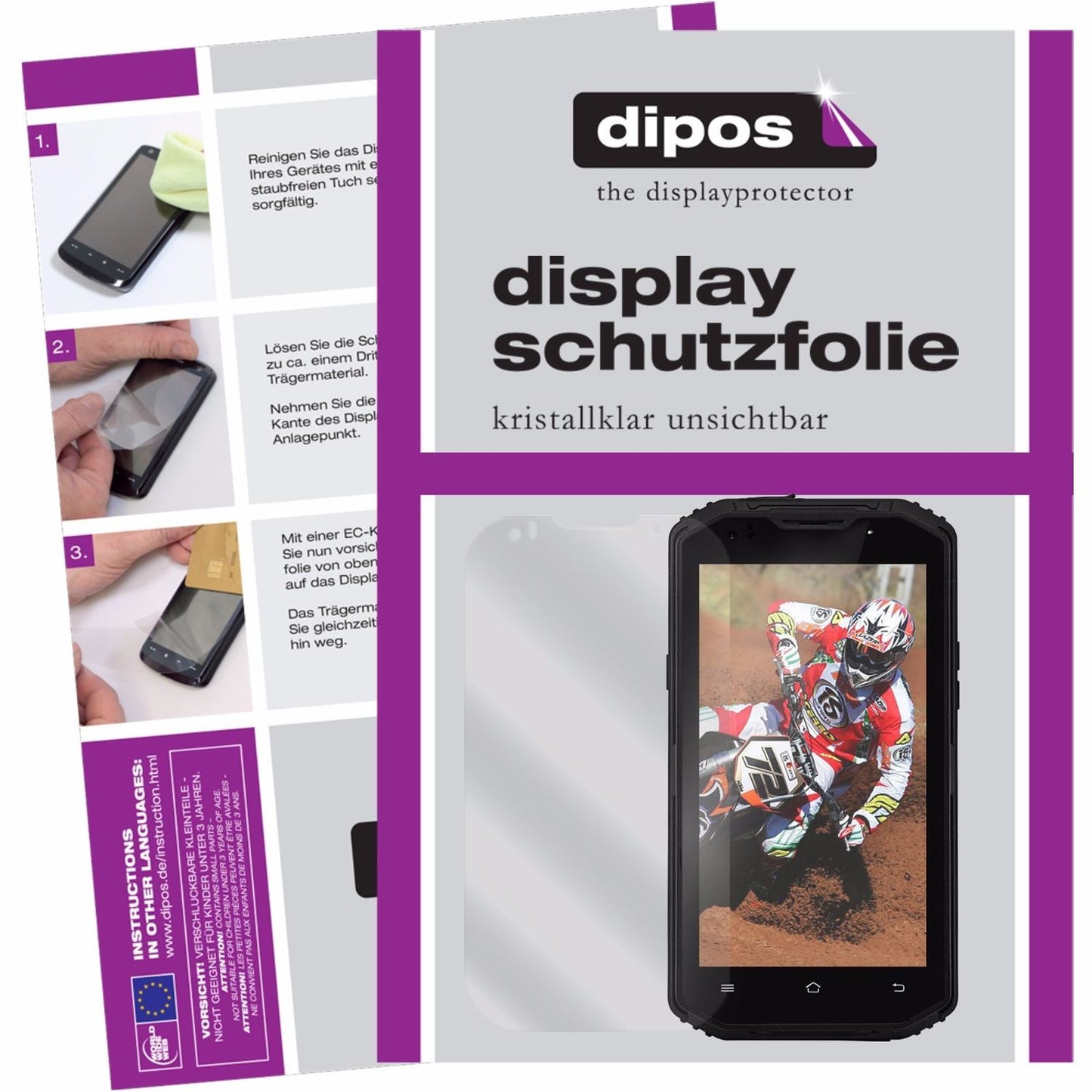 Klare Displayschutzfolie von dipos passend für NO.1 X3 5,5 Zoll HD 4G-LTE, präziser Zuschnitt und blasenfrei montiert