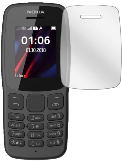 Klare Displayschutzfolie von dipos passend für Nokia 106 (2018), präziser Zuschnitt und blasenfrei montiert