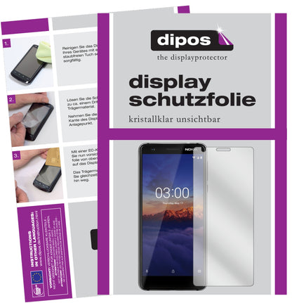 Klare Displayschutzfolie von dipos passend für Nokia 46025, präziser Zuschnitt und blasenfrei montiert