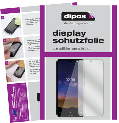 Klare Displayschutzfolie von dipos passend für Nokia 46055, präziser Zuschnitt und blasenfrei montiert