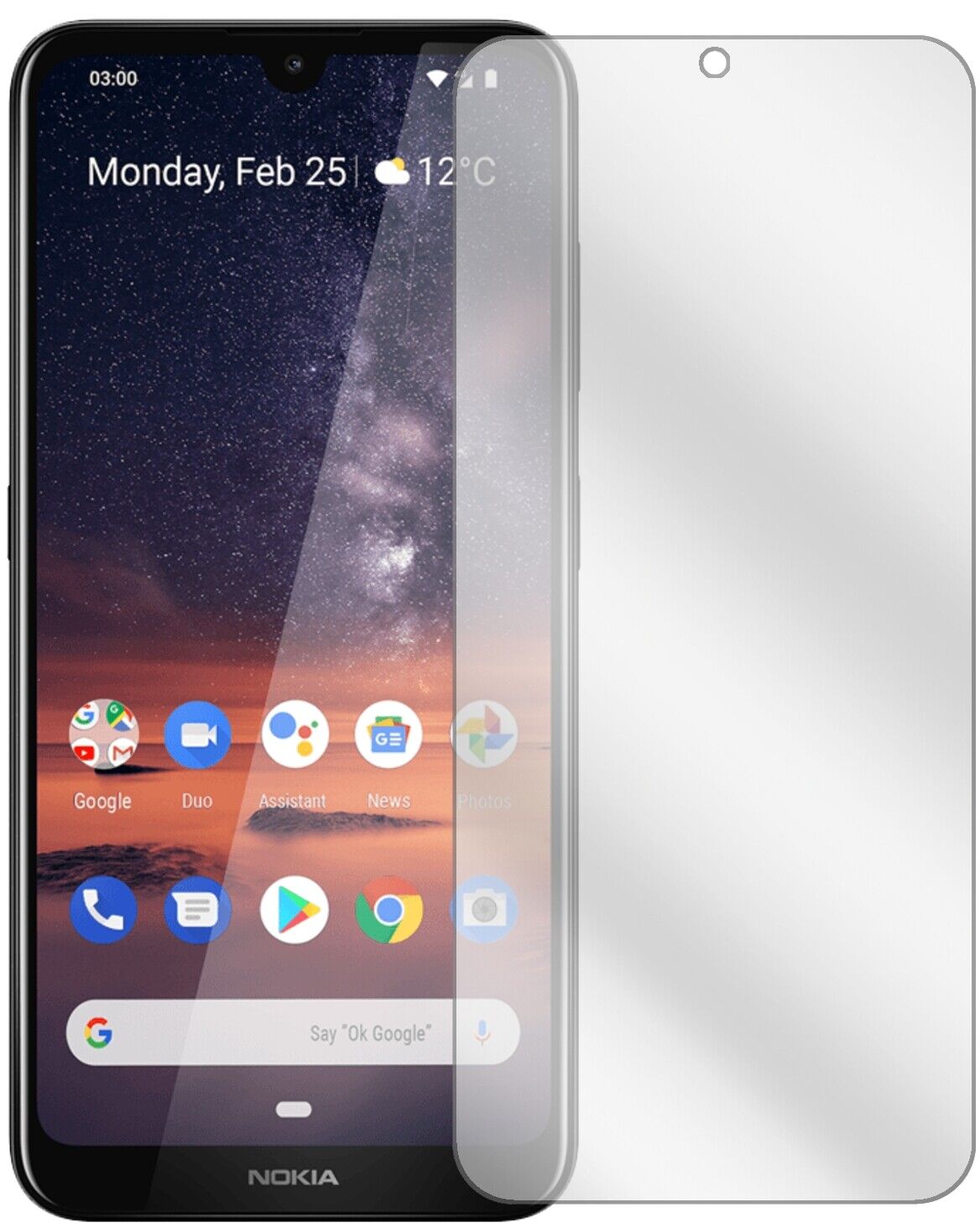Klare Displayschutzfolie von dipos passend für Nokia 46056, präziser Zuschnitt und blasenfrei montiert