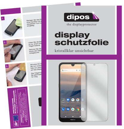 Klare Displayschutzfolie von dipos passend für Nokia 46082, präziser Zuschnitt und blasenfrei montiert