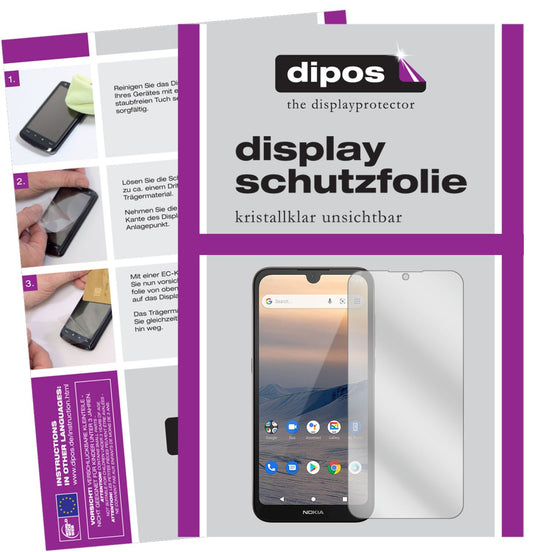 Klare Displayschutzfolie von dipos passend für Nokia 46082, präziser Zuschnitt und blasenfrei montiert