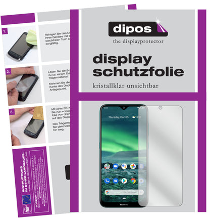 Klare Displayschutzfolie von dipos passend für Nokia 46083, präziser Zuschnitt und blasenfrei montiert