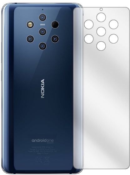 Klare Displayschutzfolie von dipos passend für Nokia 9 PureView Rückseite, präziser Zuschnitt und blasenfrei montiert