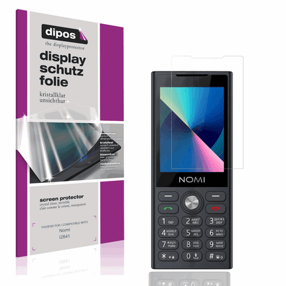 Klare Displayschutzfolie von dipos passend für Nomi i2841, präziser Zuschnitt und blasenfrei montiert