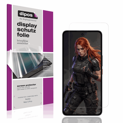Klare Displayschutzfolie von dipos passend für Nubia Neo 5 Pro, präziser Zuschnitt und blasenfrei montiert