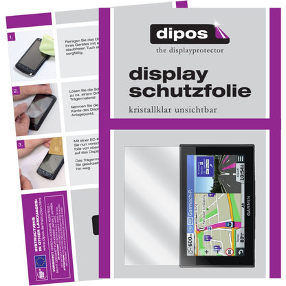Klare Displayschutzfolie von dipos passend für nüvi 2599 LMT Garmin, präziser Zuschnitt und blasenfrei montiert