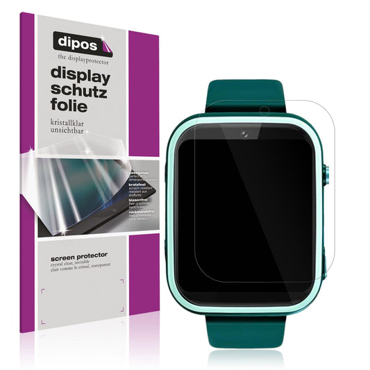 Klare Displayschutzfolie von dipos passend für Okyuk T45 Smartwatch Kinder, präziser Zuschnitt und blasenfrei montiert