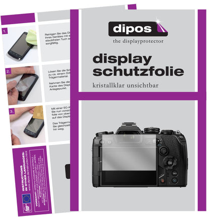 Klare Displayschutzfolie von dipos passend für Olympus OM-D E-M1 Mark III, präziser Zuschnitt und blasenfrei montiert