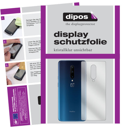 Klare Displayschutzfolie von dipos passend für OnePlus 7 Pro Rückseite, präziser Zuschnitt und blasenfrei montiert