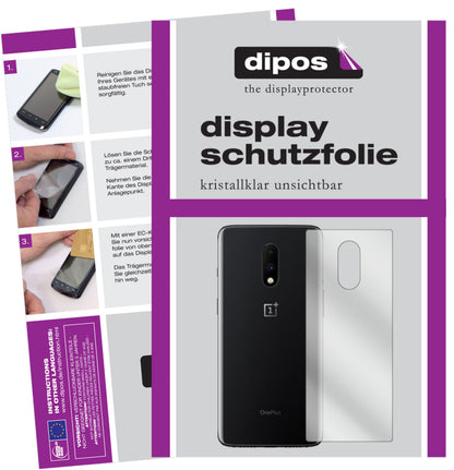 Klare Displayschutzfolie von dipos passend für OnePlus 7 Rückseite, präziser Zuschnitt und blasenfrei montiert