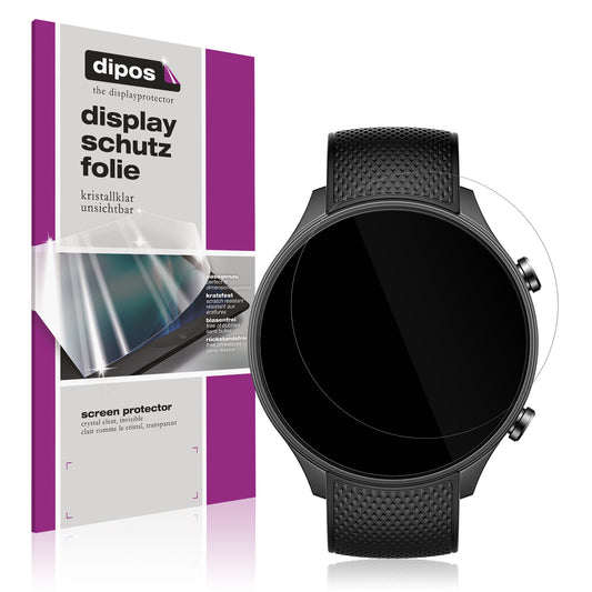 Klare Displayschutzfolie von dipos passend für OnePlus Watch 2R, präziser Zuschnitt und blasenfrei montiert