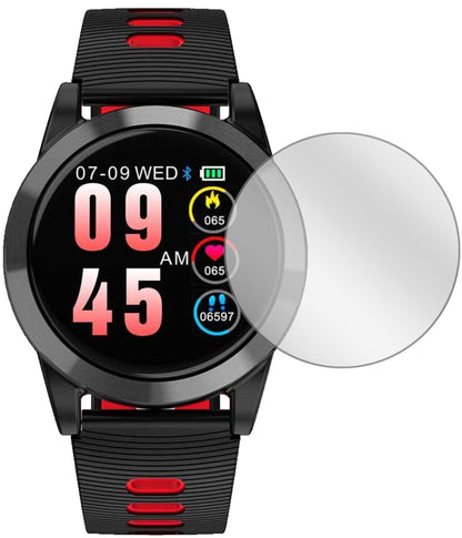 Klare Displayschutzfolie von dipos passend für OOOUSE R15 Smartwatch, präziser Zuschnitt und blasenfrei montiert