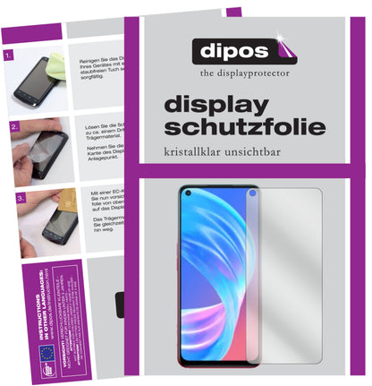 Klare Displayschutzfolie von dipos passend für Oppo A72 5G, präziser Zuschnitt und blasenfrei montiert