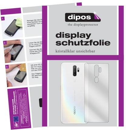 Klare Displayschutzfolie von dipos passend für Oppo A9 (2020) Rückseite, präziser Zuschnitt und blasenfrei montiert