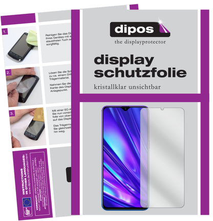 Klare Displayschutzfolie von dipos passend für Oppo Realme 5, präziser Zuschnitt und blasenfrei montiert