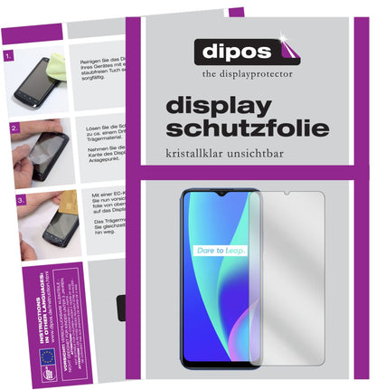 Klare Displayschutzfolie von dipos passend für Oppo Realme C3, präziser Zuschnitt und blasenfrei montiert