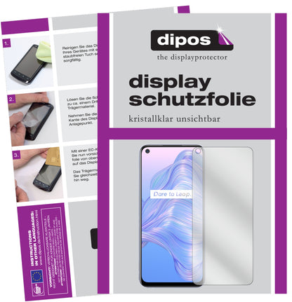 Klare Displayschutzfolie von dipos passend für Oppo Realme V5 5G, präziser Zuschnitt und blasenfrei montiert