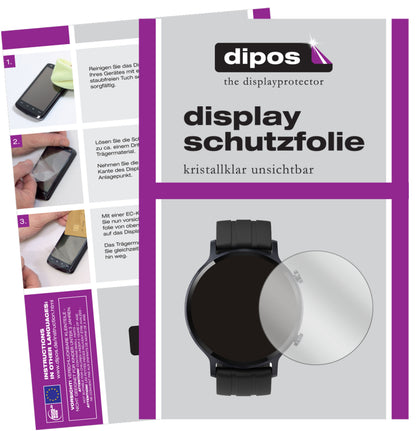 Klare Displayschutzfolie von dipos passend für Oppo Realme Watch S, präziser Zuschnitt und blasenfrei montiert
