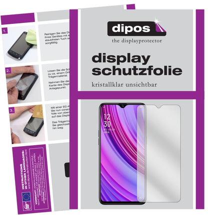 Klare Displayschutzfolie von dipos passend für Oppo Realme X Lite, präziser Zuschnitt und blasenfrei montiert