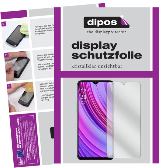 Klare Displayschutzfolie von dipos passend für Oppo Realme X Lite, präziser Zuschnitt und blasenfrei montiert