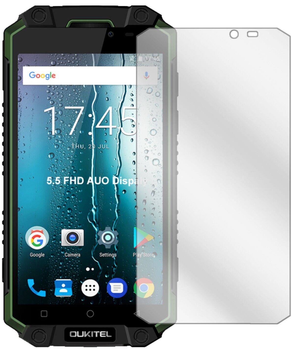 Klare Displayschutzfolie von dipos passend für Oukitel K10000 Max, präziser Zuschnitt und blasenfrei montiert