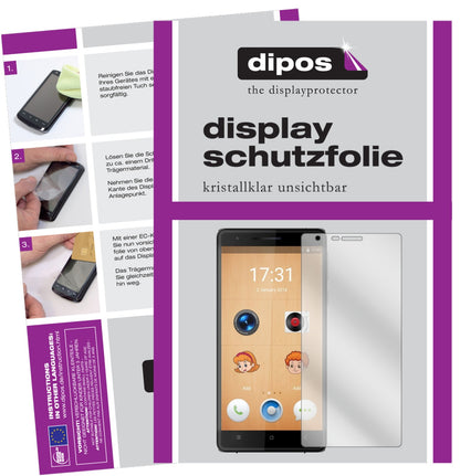 Klare Displayschutzfolie von dipos passend für Oukitel K4000 Lite, präziser Zuschnitt und blasenfrei montiert
