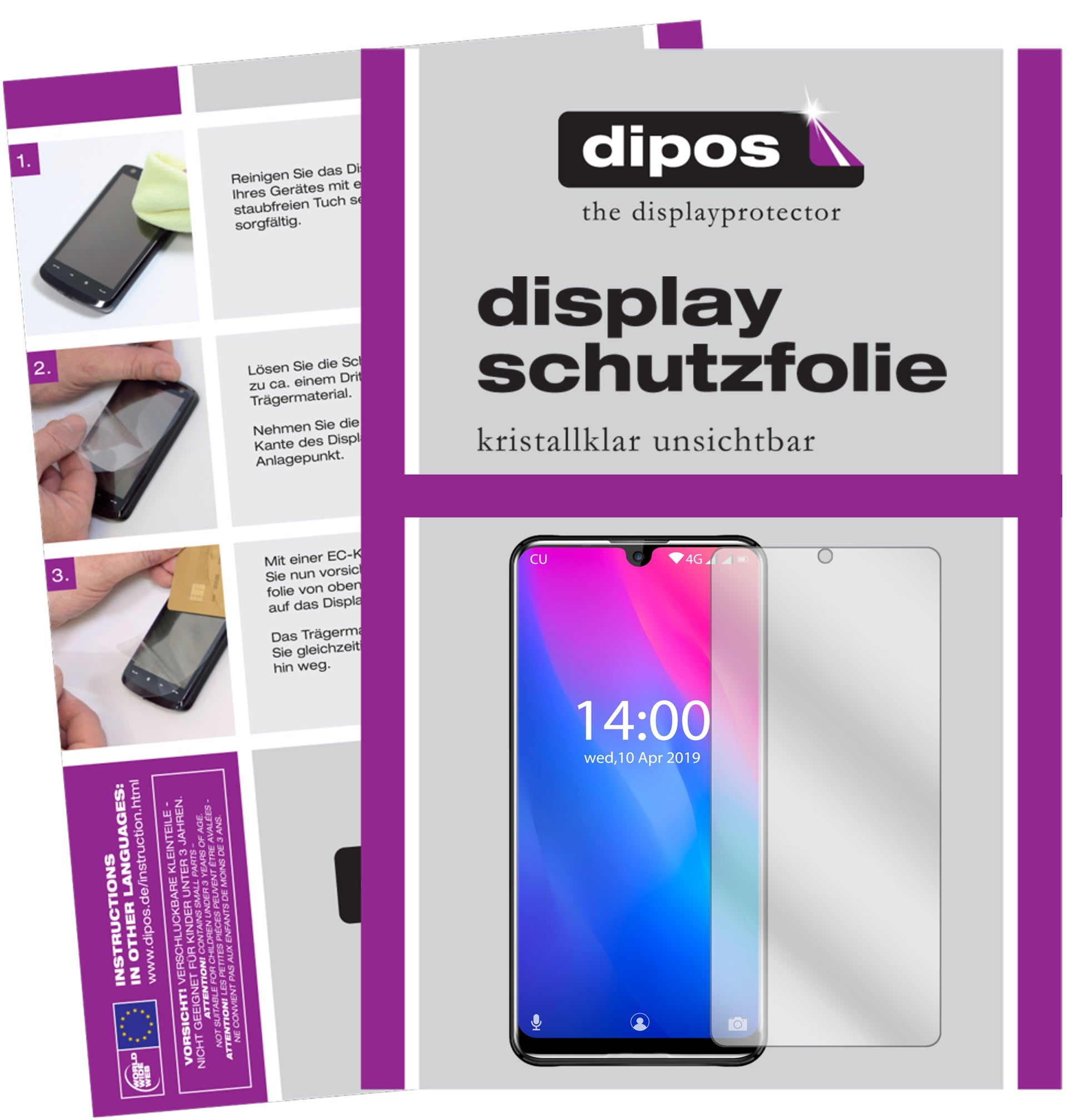 Klare Displayschutzfolie von dipos passend für Oukitel K9, präziser Zuschnitt und blasenfrei montiert