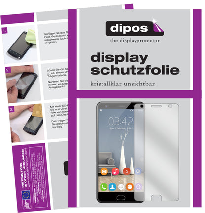 Klare Displayschutzfolie von dipos passend für Oukitel OK6000 Plus, präziser Zuschnitt und blasenfrei montiert