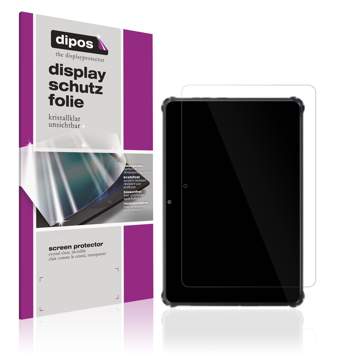 Klare Displayschutzfolie von dipos passend für Oukitel RT7 Titan, präziser Zuschnitt und blasenfrei montiert