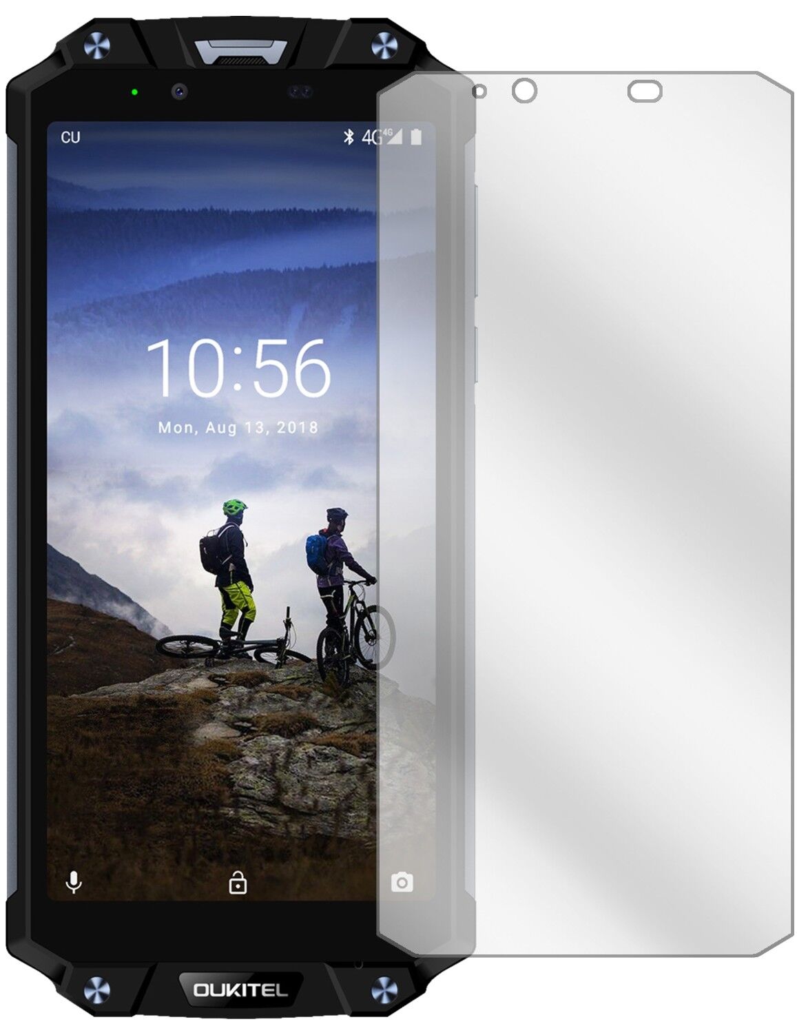 Klare Displayschutzfolie von dipos passend für Oukitel WP2, präziser Zuschnitt und blasenfrei montiert