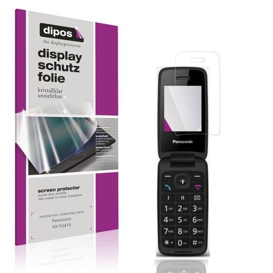 Klare Displayschutzfolie von dipos passend für Panasonic KX-TU410, präziser Zuschnitt und blasenfrei montiert