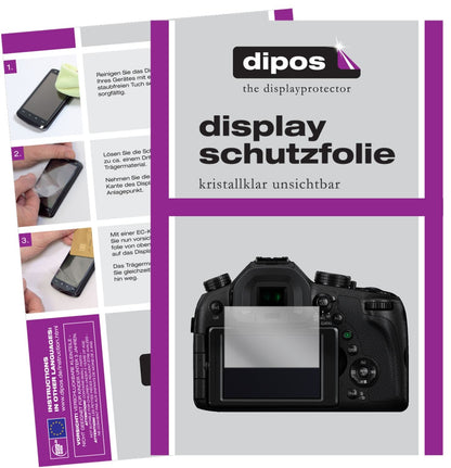 Klare Displayschutzfolie von dipos passend für Panasonic LUMIX DMC-FZ1000EG, präziser Zuschnitt und blasenfrei montiert